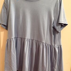 Time and Tru Light Blue Peplum Tee